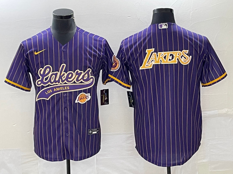 Nike 2023 Men Los Angeles Lakers Blank purple NBA Jersey style 5